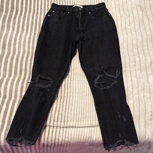 Abercrombie & Fitch Black Distressed Boyfriend Jeans